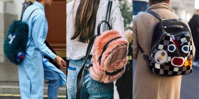 kürk sırt çantası: en moda sırt çantaları 2018