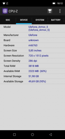 Ulefone Zırh 5: CPU-Z