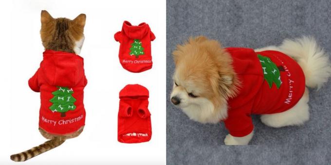 Köpekler ve kediler için Noel kostümleri: Kırmızı ceket 
