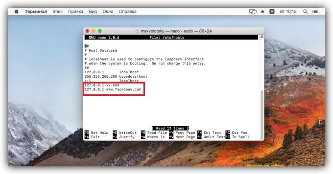 hosts dosyası kullanılarak MacOS bir siteyi engelleme nasıl