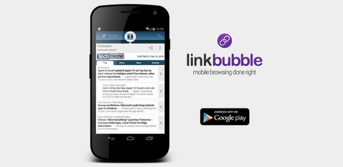 Android için link Kabarcık