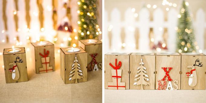Noel AliExpress ile dekorasyonlar: Şamdanlar