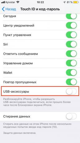 iOS 12'de Veri koruma sistemi: USB sınırlı erişim