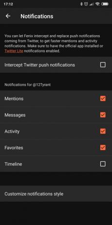 Android'de Twitter hesabına erişim için Uygulamalar: Fenix ​​2