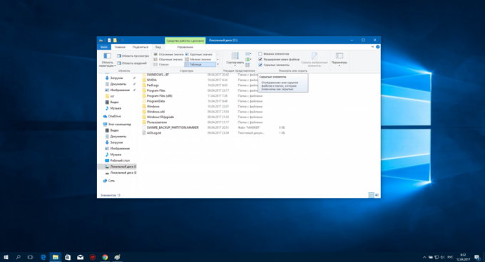 Yapılandırma Windows 10: Gizli öğeleri ve dosya uzantıları