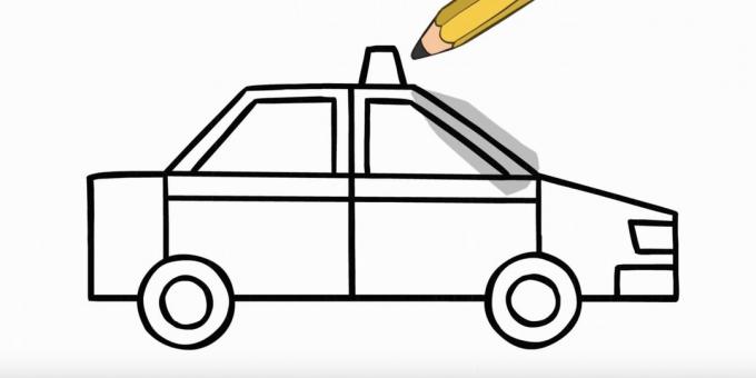 Bir araba nasıl çizilir: farlar ve bir fener çizin