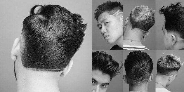 Aşırı spor hayranları için Trendy erkek saç kesimi: traş desenler