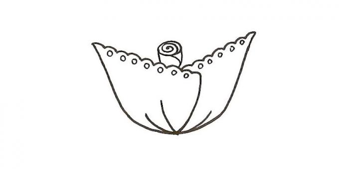Küçük bir yatay üst ve spiral Doris tomurcuk çizin