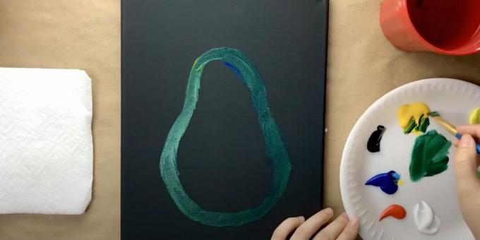 Avokado nasıl çizilir: armut biçimli bir şekil çizin