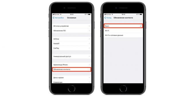 iPhone pilini kalibre nasıl: Arka Planda Uygulama Yenileme kapatma