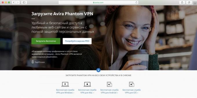 PC için En İyi Free VPN, android ve iPhone - Avira Phantom VPN