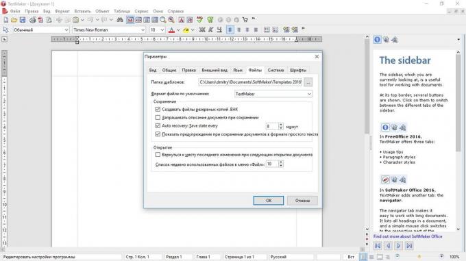 otomatik kaydetmeyi nasıl ayarlanacağı: FreeOffice