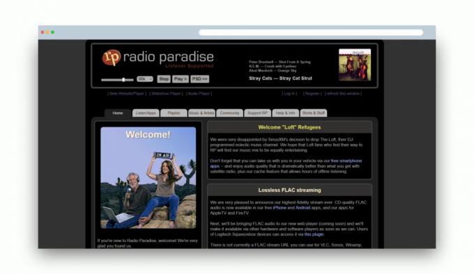 FLAC formatında formatında Müzik: Radyo Paradise