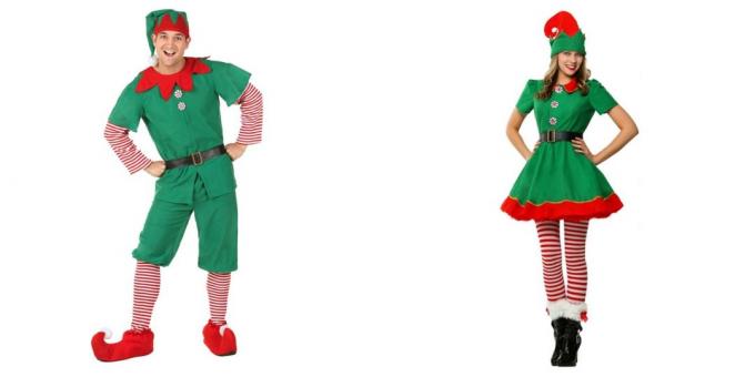 Yetişkinler için Noel kostümleri: sevimli bir elf