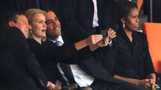 Selfie'nin Obama, Helle Thorning-Schmidt ve David Cameron