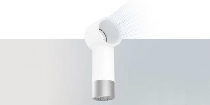 Xiaomi taşınabilir fan tabanından hava çeker ve üst halkanın içinden akışı serbest
