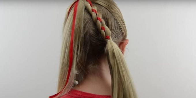 kızlar için yeni saç modelleri: saçlarıyla örgüyü bağlamak