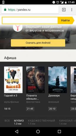 "Yandex": Seçilen sinema planlamak