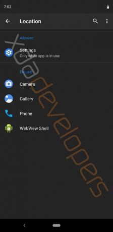 Android S: bir kamera ve mikrofon erişimi
