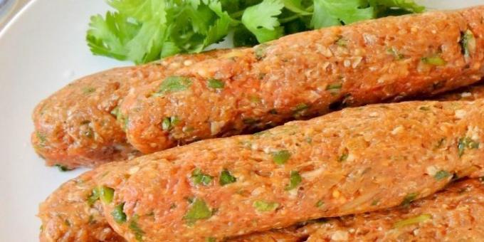 sarımsak, kimyon ve maydanoz ile kebap için Stuffing