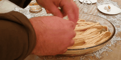 Kore hazırlanması ana bileşen olarak Asparagus