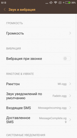 Xiaomi redmi 3s: ses ve titreşim