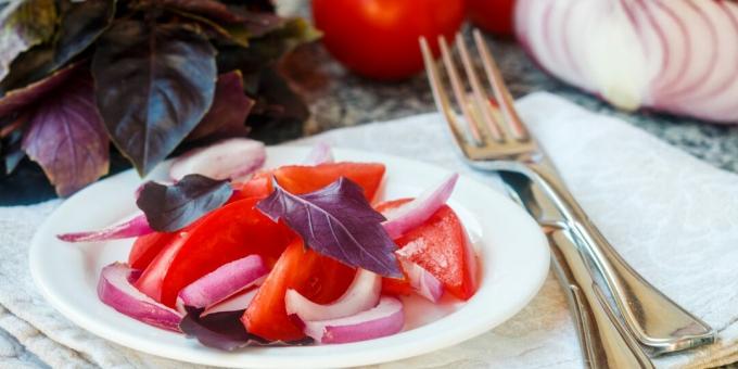 fesleğen ve domates salatası