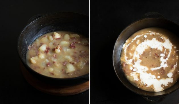 Jambonlu ve kavun soslu makarna: sosu yapın
