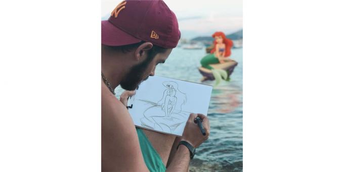 Disney karakteri Ariel pozlar