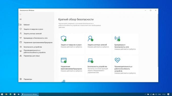 Yapılandırma Windows 10: Koru Antivirüs sistemi