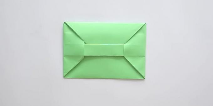 kanat ve tutkal origami olmadan sanatta dikdörtgen toka ile zarfı nasıl yapılır