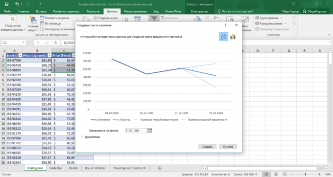 Excel 2016 tahminin yeni bir form