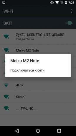 Android'e telefonunuzdan internete nasıl dağıtılır: Kablosuz bağlantıda Meizu M2 Not Nexus 5 bağlamak