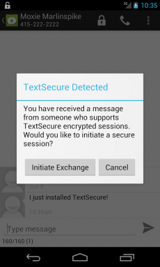 TextSecure şifrelenmiş SMS-ki gönderir