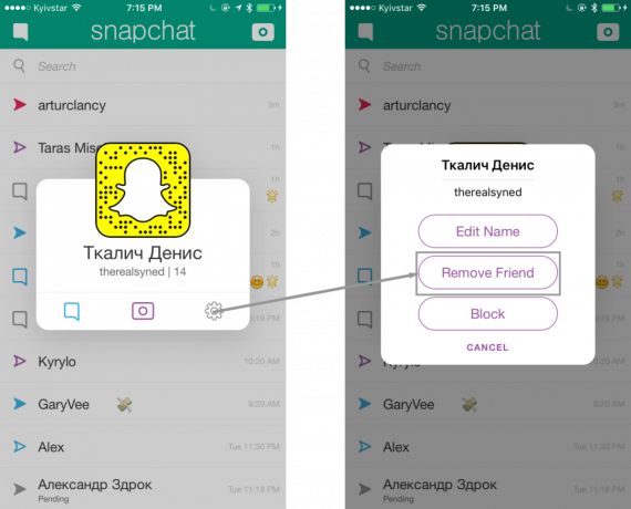 Snapchat bir arkadaşı Çıkarma