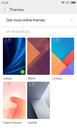 Xiaomi redmi Not 5a: temalar