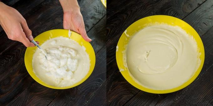 tiramisu nasıl hazırlanır: proteinlerle Bağlan peynir karışımını