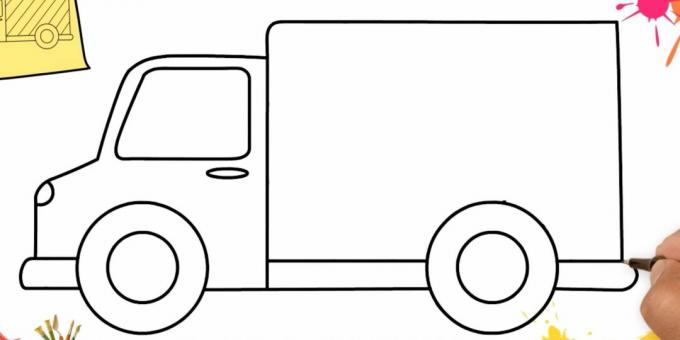 Bir kamyon nasıl çizilir: vücudu tamamlayın