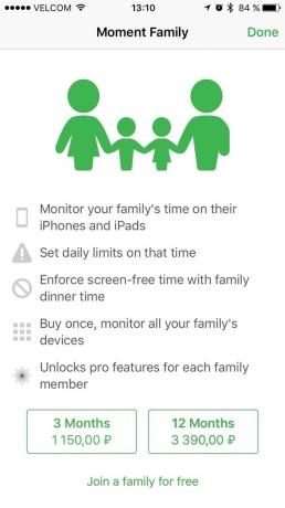 iOS için Moment: aile erişim