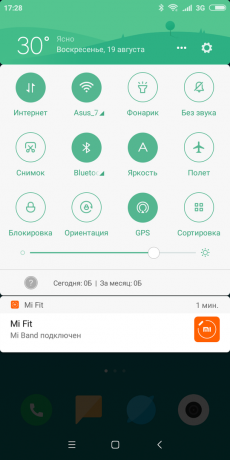 Xiaomi redmi 6: Hızlı Ayarlar Paneli