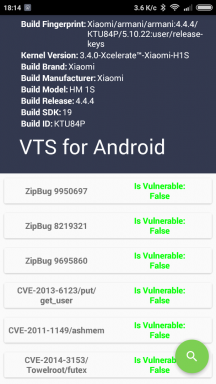Android için VTS güvenlik açıkları için Gadgetınızı test edecek