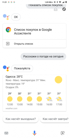 Google Asistan: Hava