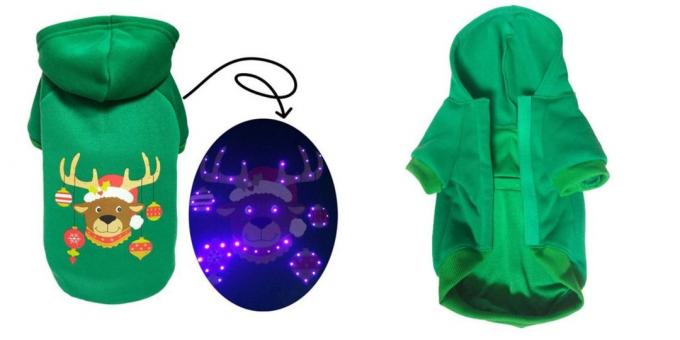 Köpekler ve kediler için Noel kostümleri: LED-takım elbise