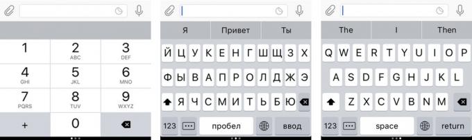 "Yandex. Klavye ": düzen