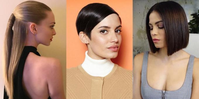 2019 yılında moda kadın saç modelleri: Mükemmel pürüzsüzlük