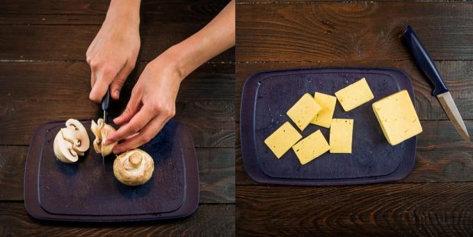 mantar ve peynir: mantar ile fırınlanmış meme