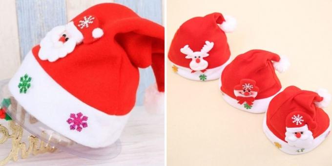 AliExpress sahip ürünler bir yılbaşı havası oluşturmak için: Noel Baba Cap