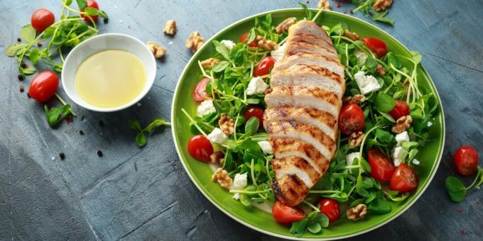 Paleo Haftalık Menü: Tavuklu, Sebzeli ve Beyaz Peynirli Sağlıklı Salata