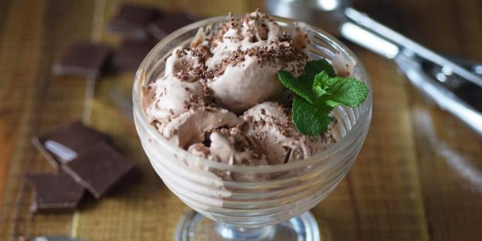 yoğunlaştırılmış süt ile çikolata dondurma