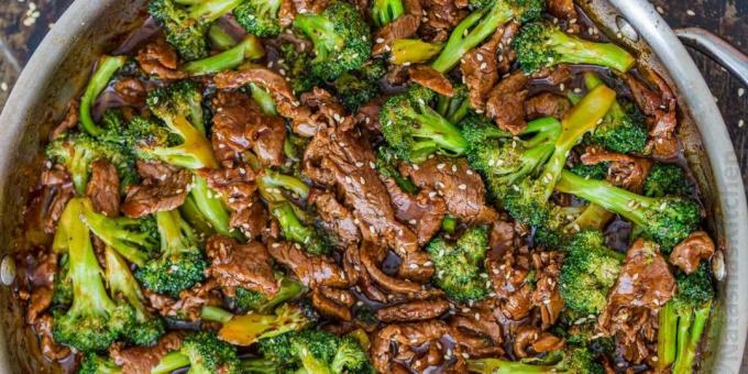 Reçete brokoli, soya zencefil soslu haşlanmış sığır eti